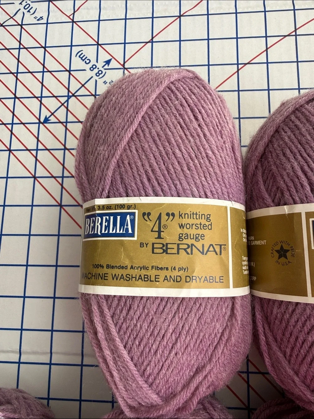 Lot of 10 Vintage Bernat Berella Worsted Yarn Marsh Heather #8952 100% Acrylic